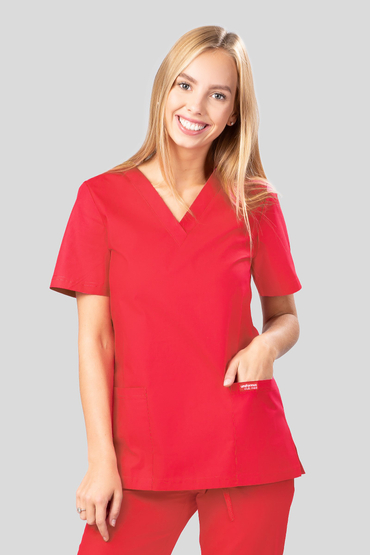 Damenmedizinset, Uniformix Club, Bluse CM1001 + Hose CM119, Rot