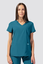 Medizinischer Damen Kasack, 3 Taschen, Uniformix Comfort. CT1001 meeresblau