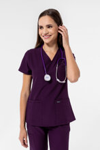 Medizinischer Damen Kasack Uniformix, Super Flex 4000-Dark Purple