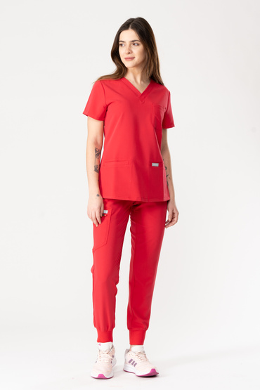 Medizinisches Set Uniformix RayOn, Bluse 3000 + Hose 3020. Red